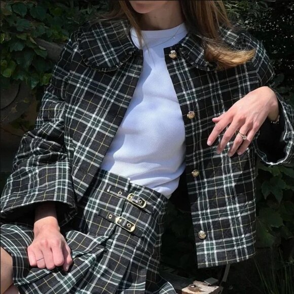 Hill House Home - The Blake Jacket in Green Wallace Plaid - Picture 1 of 4